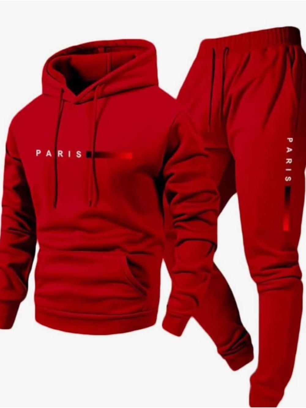 Burgundy, Red, Green, Royal Blue, & Light Blue 'PARIS' Hoodie & Jogger Sets - Picture 3 of 6